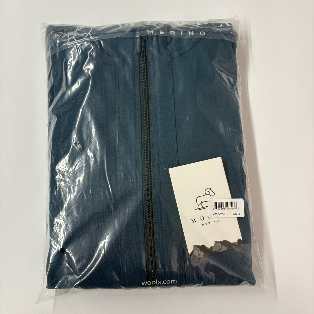 NWT Woolx Women Zoey Full Zip Hoodie Medium Teal Merino Wool X756-266 Outdoor